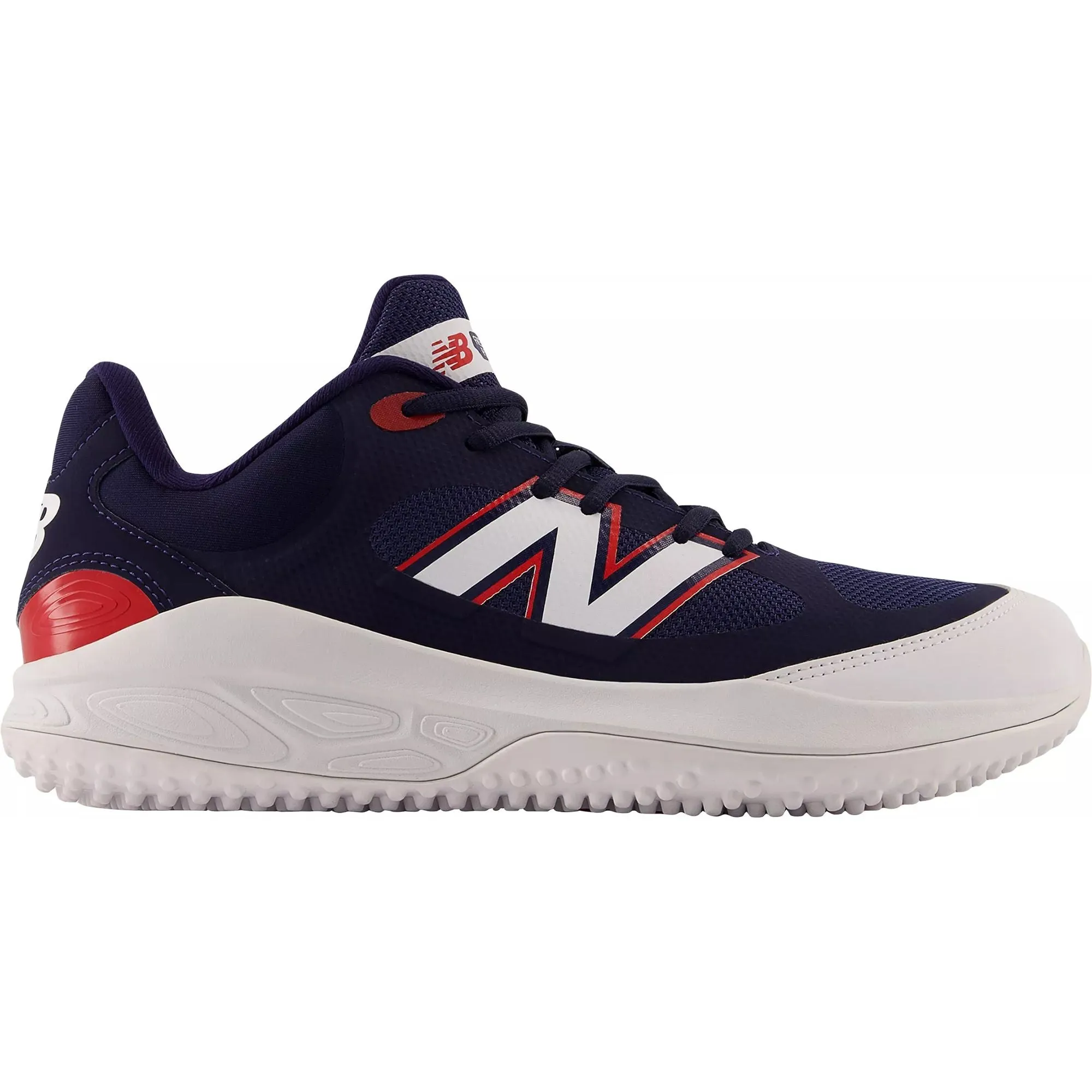 New Balance Men's Fresh Foam 3000 v7 Turf Baseball Shoes - Navy/White/Red - T3000RB7 Lace-Up Design