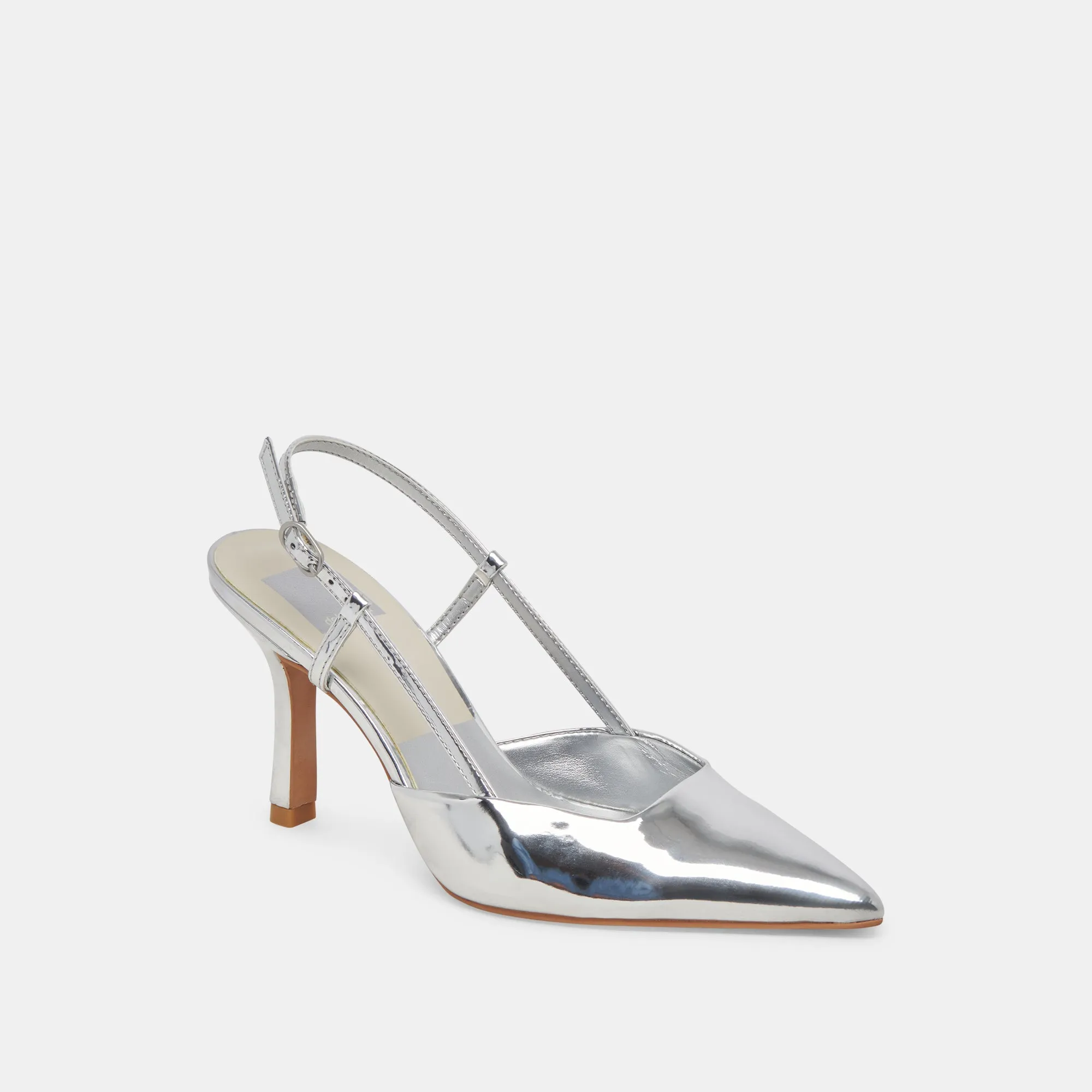 KIM HEELS SILVER STELLA Ankle Strap Shoes Sporty Heeled Shoes