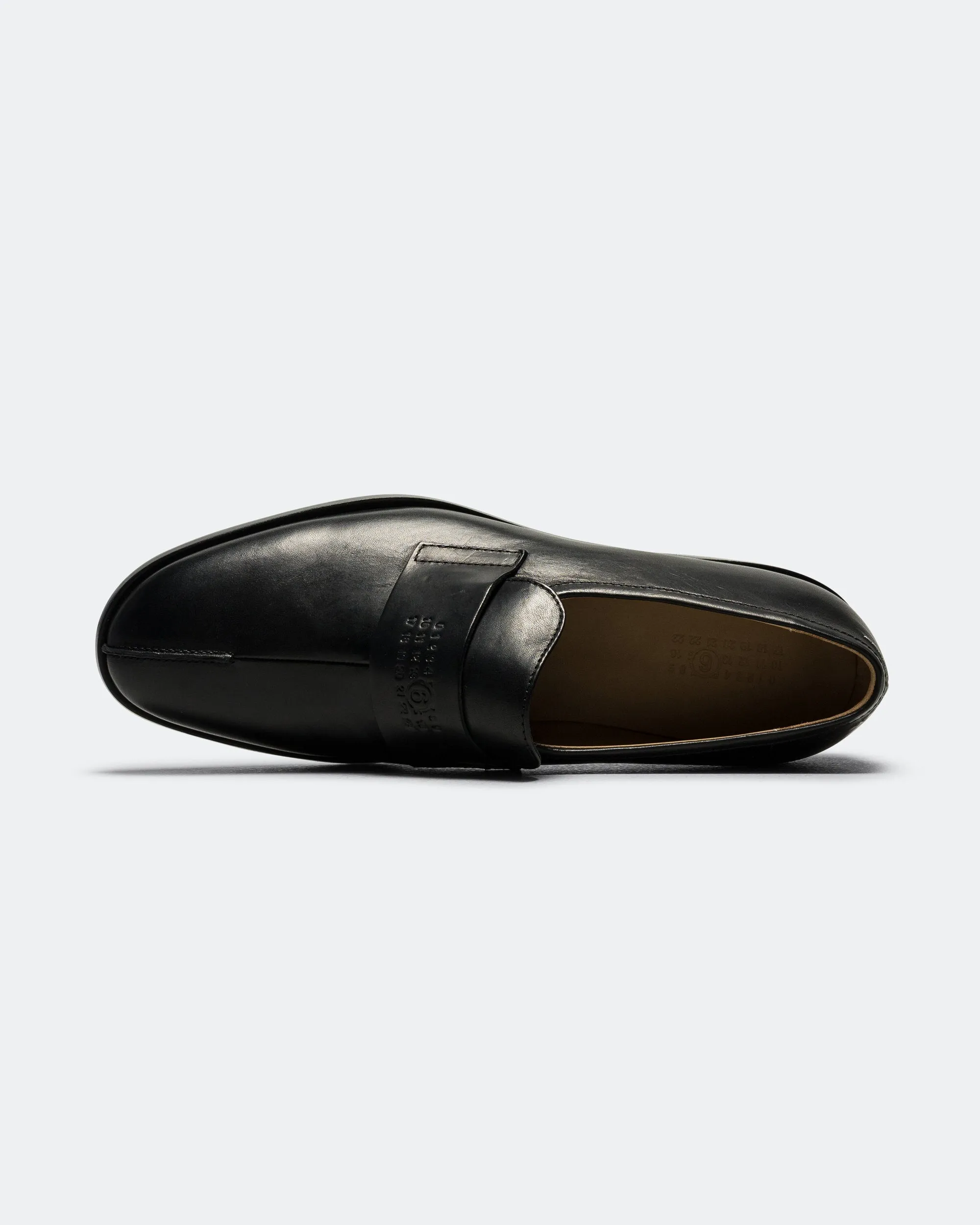 Adaptive Fit Collar Shiny Leather Mocassin - Black