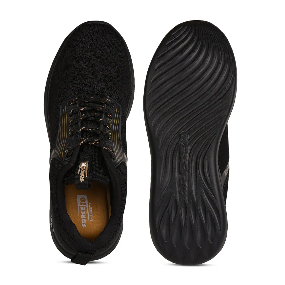 Force 10 Men Black Sports Running Shoes(LEOPARD-01) running shoes for youth girls running in a culvert area shoes