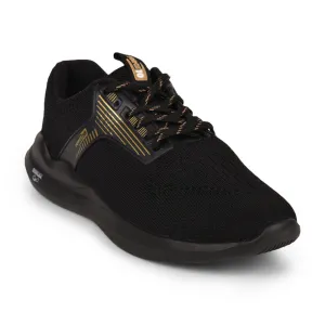 running in flat terrain shoes Force 10 Men Black Sports Running Shoes(LEOPARD-01)