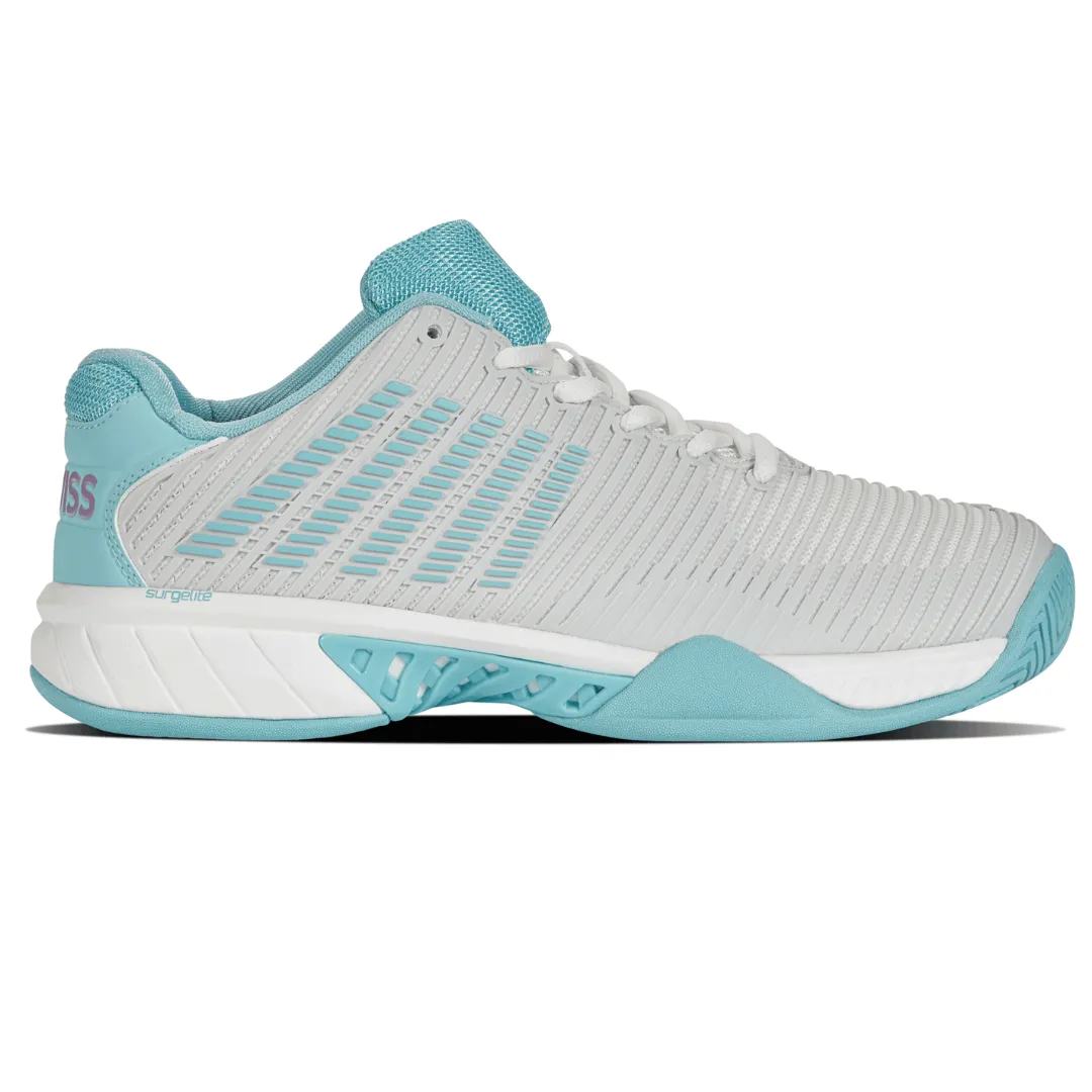 Step Cushion K Swiss Womens Hypercourt Express 2 Tennis Shoes - Bright White / Blue