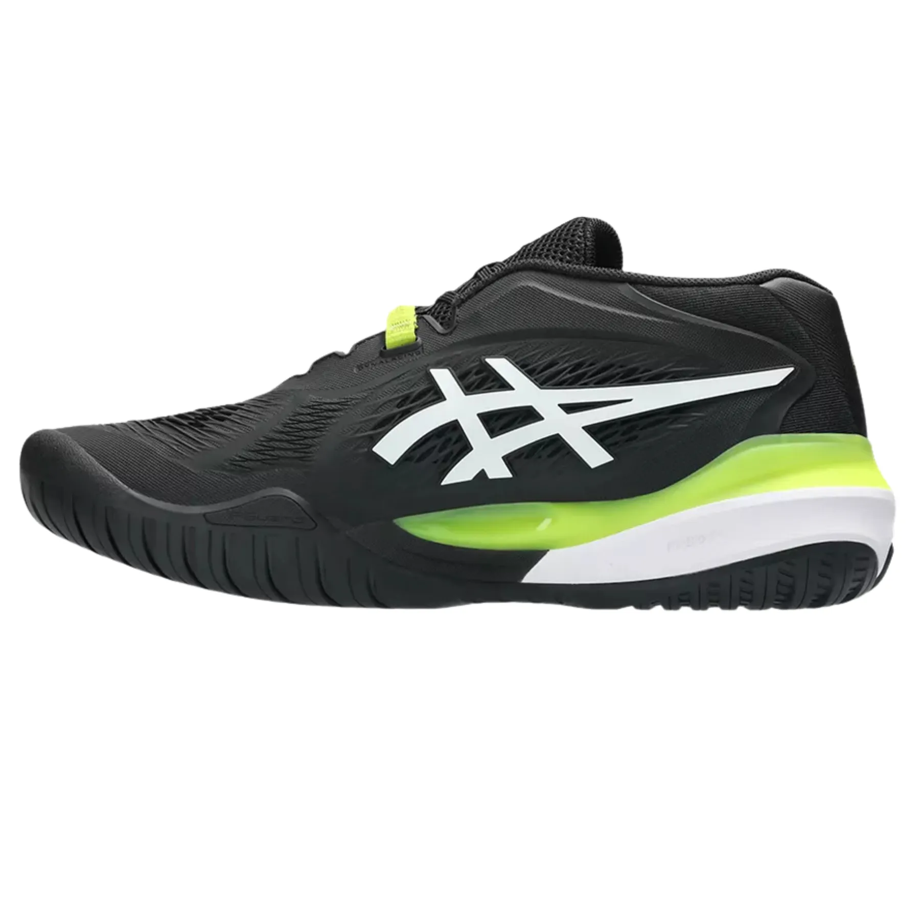 Reinforced toe Asics Gel Resolution X Hard Court Mens Tennis Shoes - Black/White