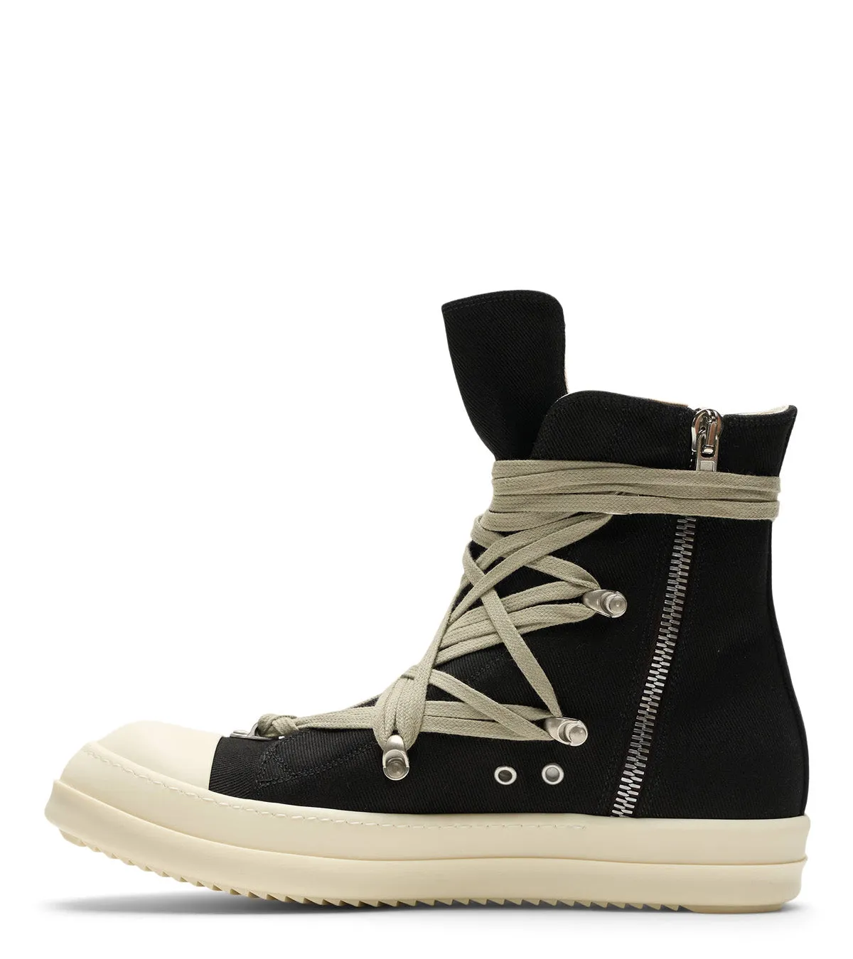 high - cut Rick Owens DRKSHDW Megalace Sneaks Black Milk