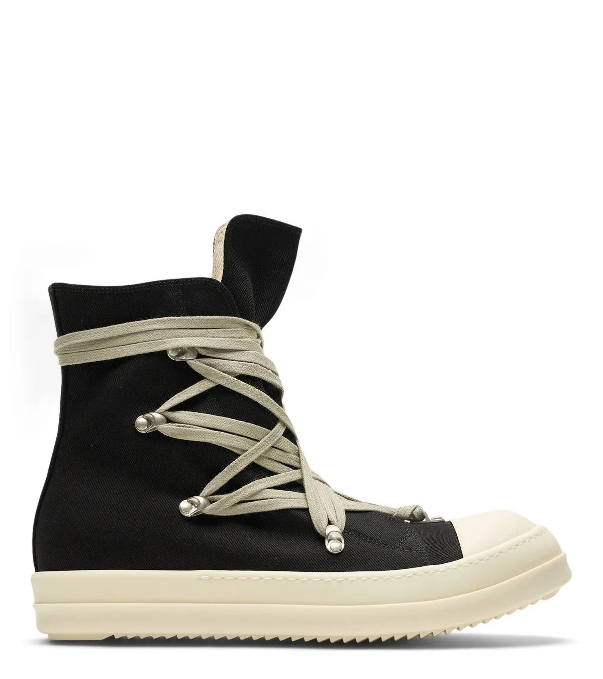 smallest hikers Rick Owens DRKSHDW Megalace Sneaks Black Milk