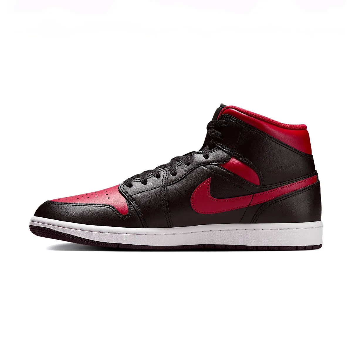 Air Jordan 1 Mid 'Bred' Non-marking sole Shock Absorber