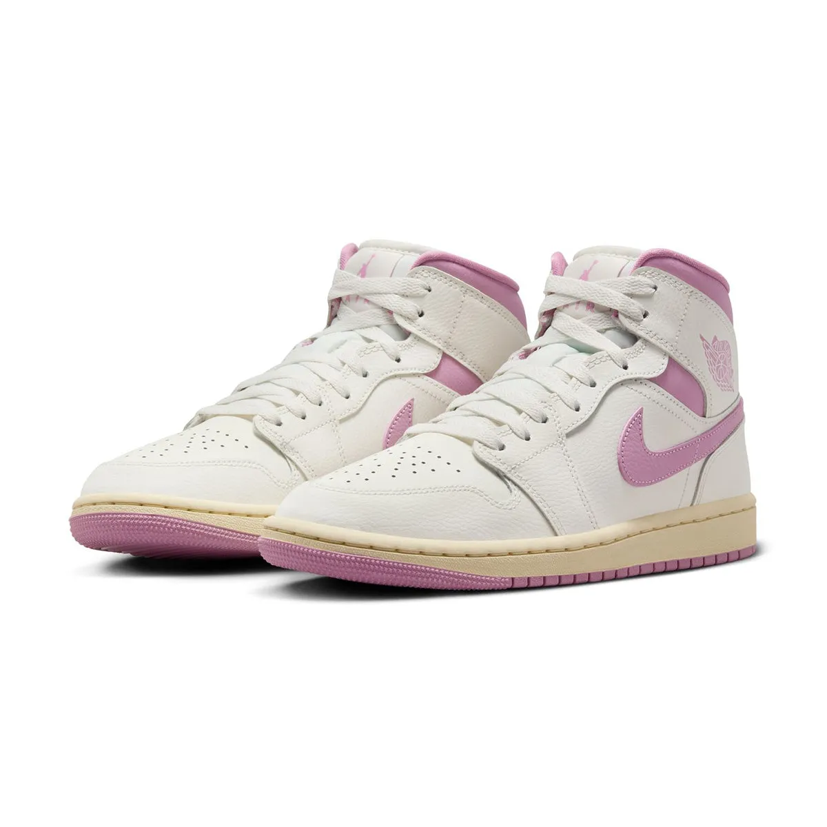 Wmns Air Jordan 1 Mid 'Strawberries and Cream' Happy Steps Ventilated Side