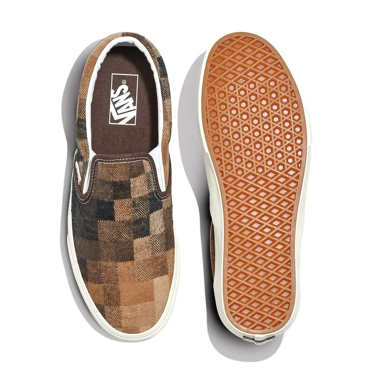 Classic Slip On 'Sweater Check Brown' Modern Walk Move Smart