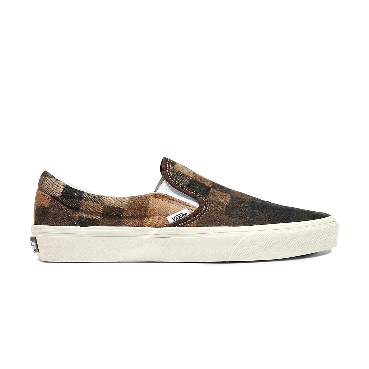 Classic Slip On 'Sweater Check Brown' Foot Stability Odor Eliminating