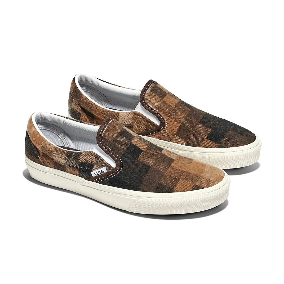 Classic Slip On 'Sweater Check Brown' Antibacterial All-day Comfort