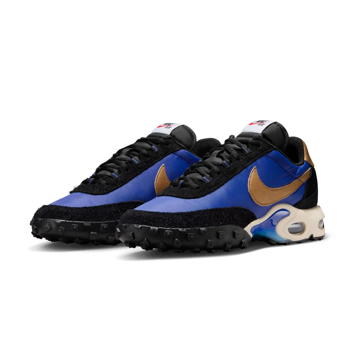 Textile Upper Arch Care Air Max Waffle SP 'Black Hyper Blue'