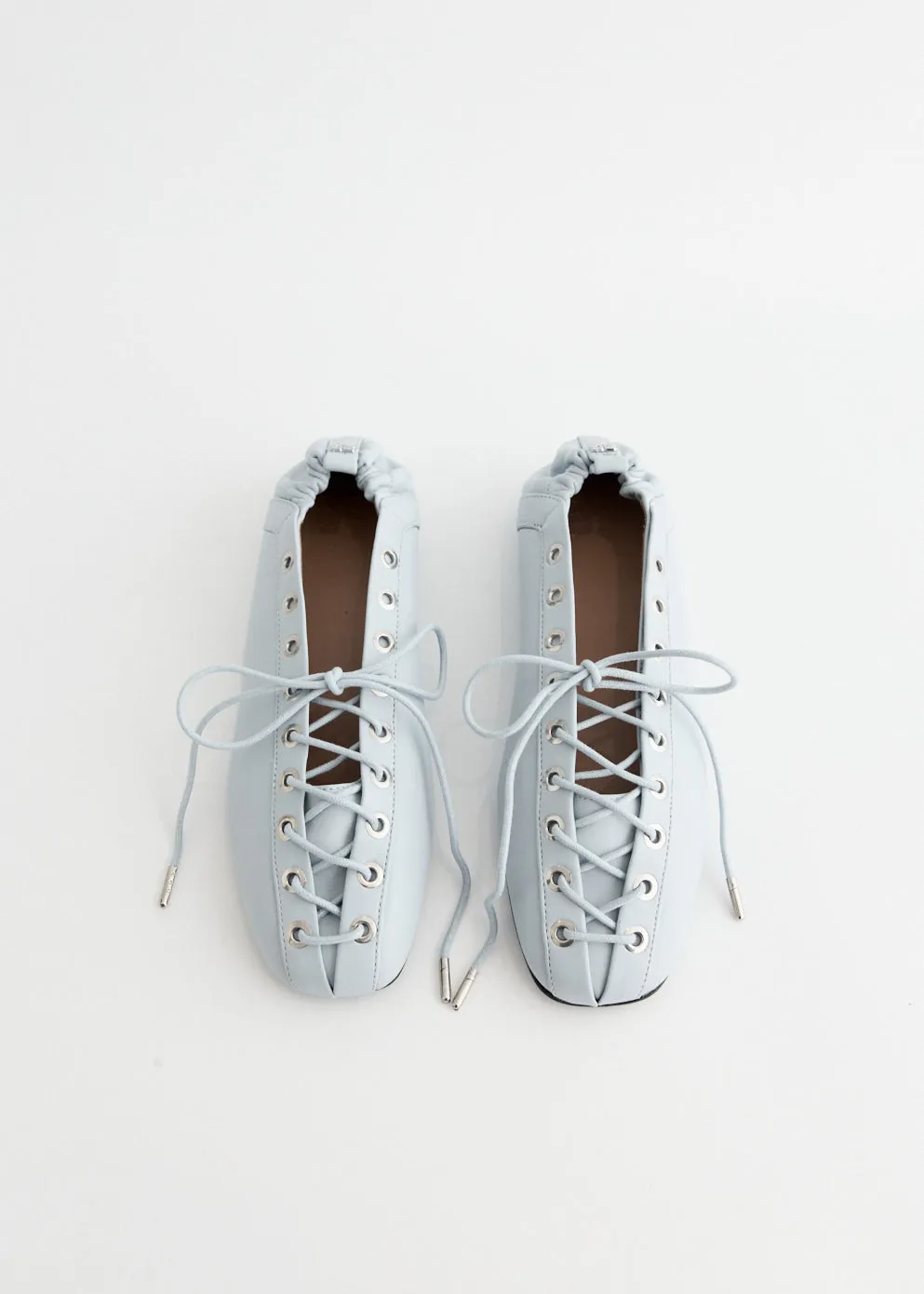 Eyelets Lace Up Ballerinas Stride Light