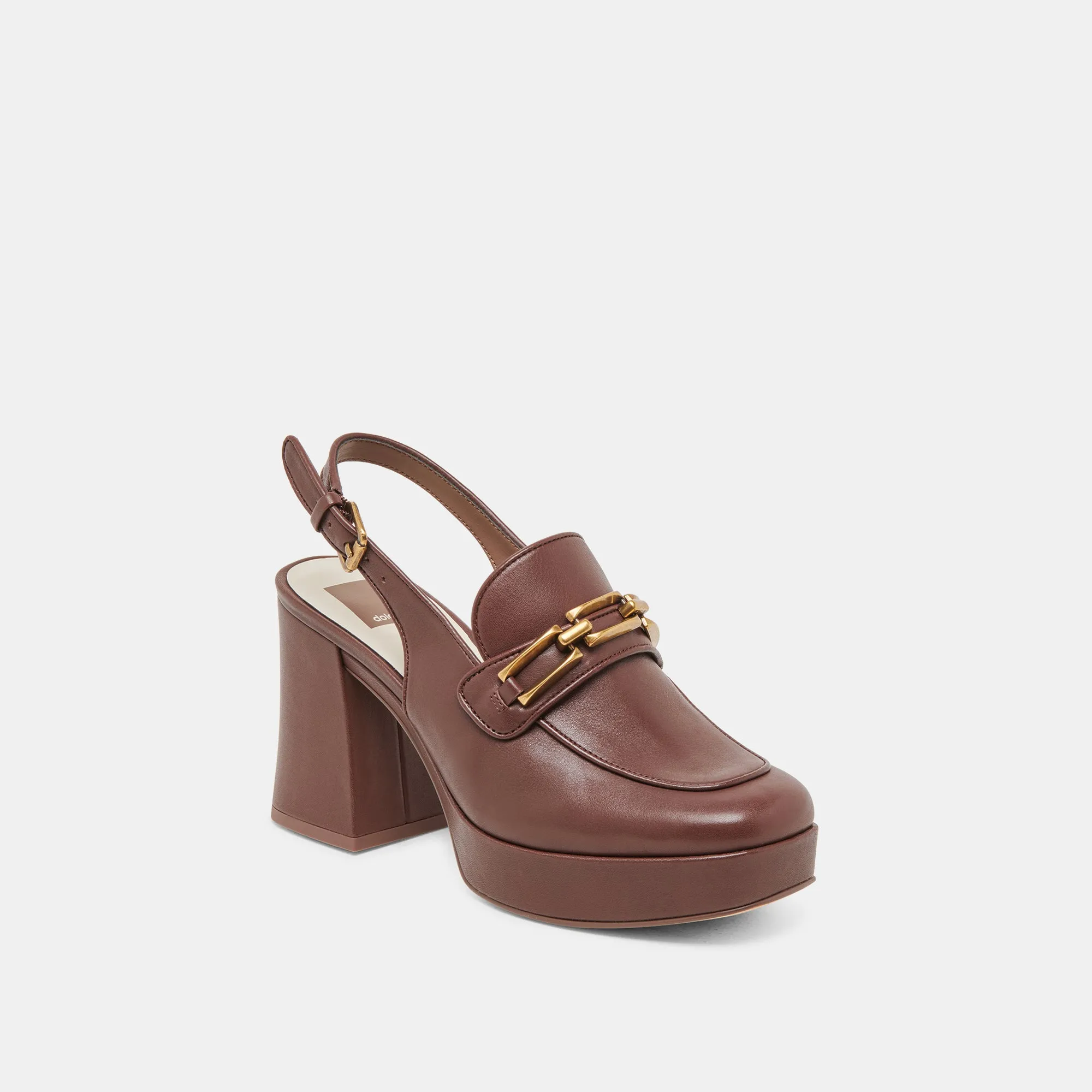 SIRUS HEELS CHOCOLATE LEATHER High Fashion Shoes Classic Red Heels