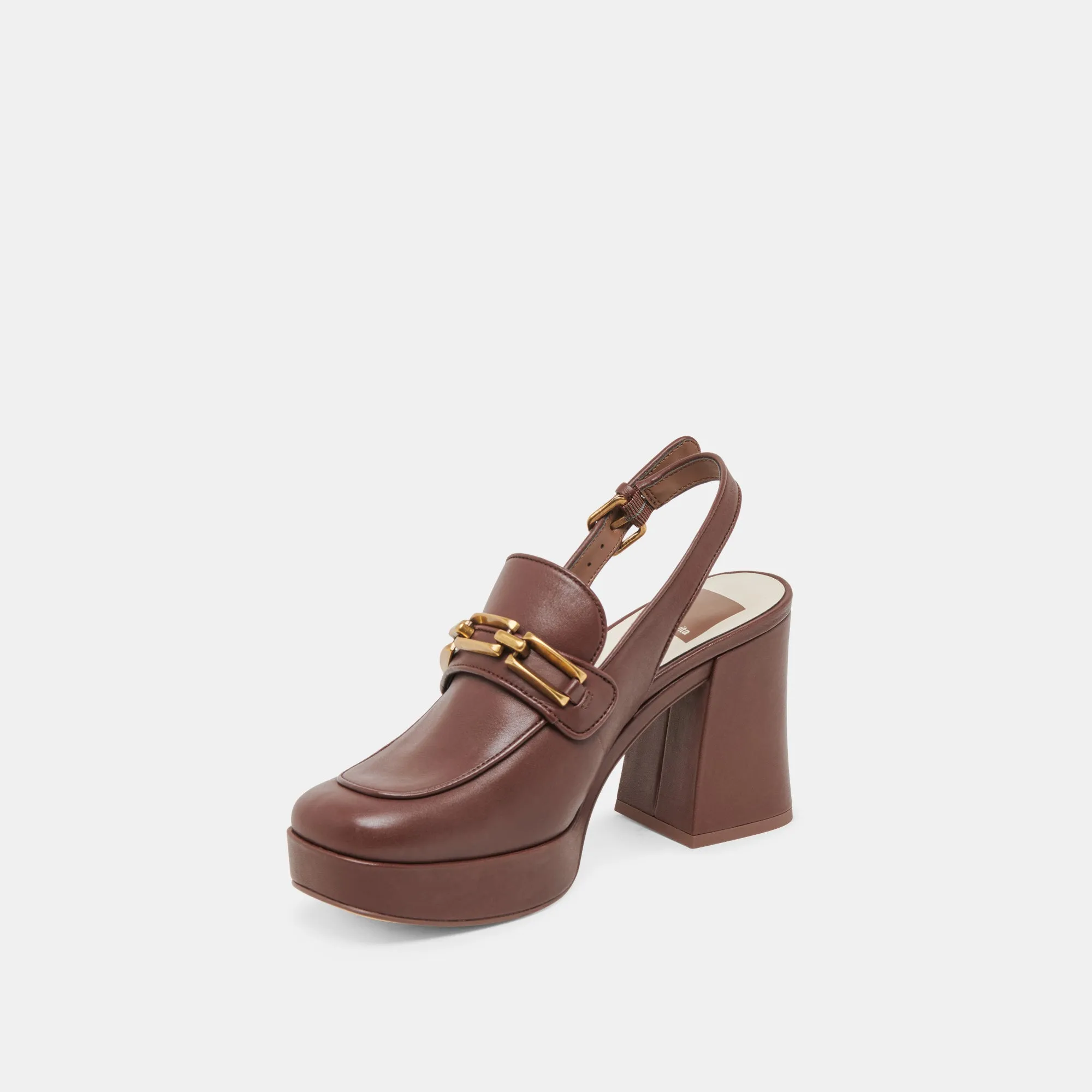 SIRUS HEELS CHOCOLATE LEATHER Stylish Pumps platform