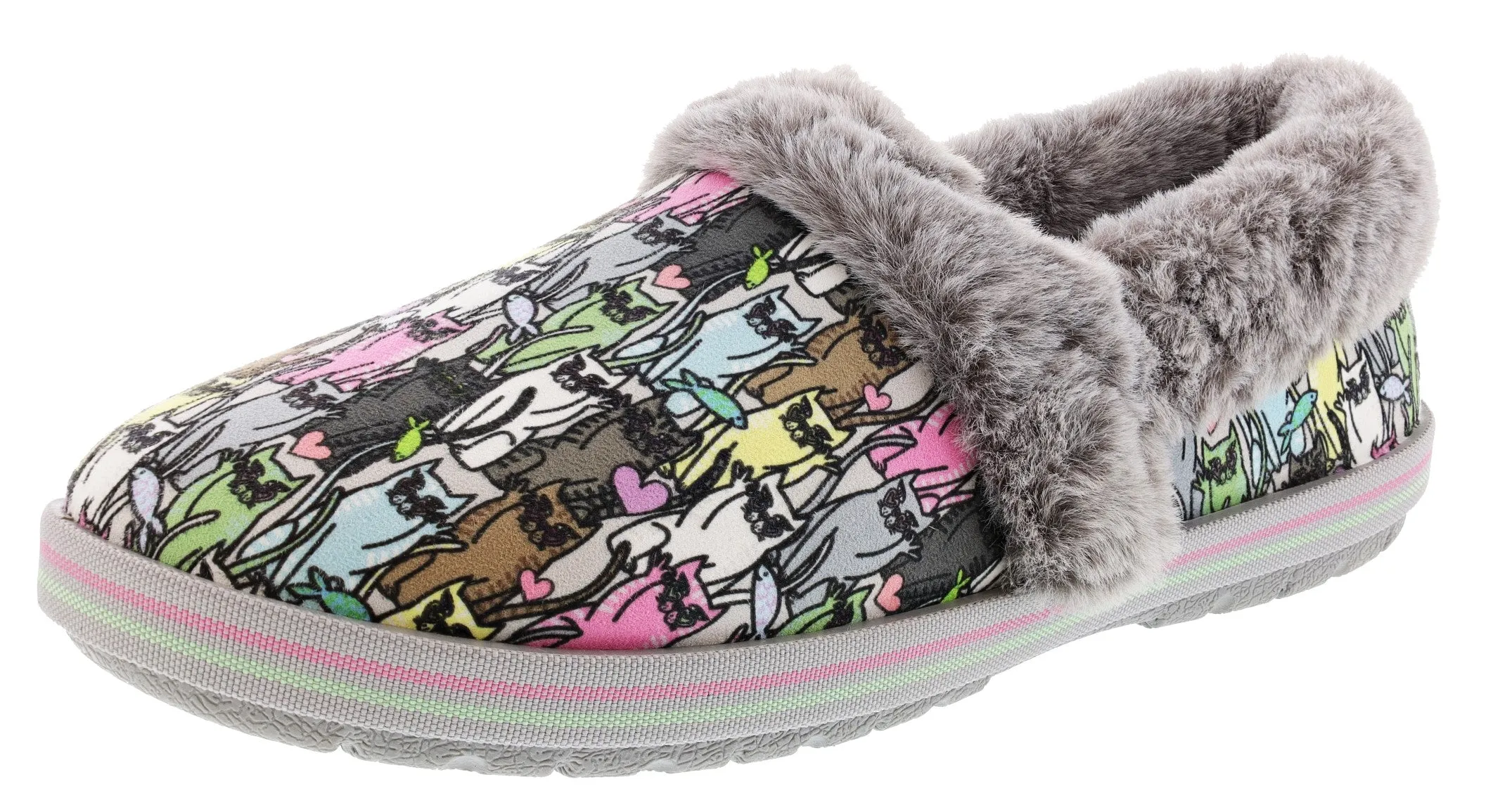 Active Move Skechers Bobs Women's Too Cozy Kitten Gloves Memory Foam Slippers