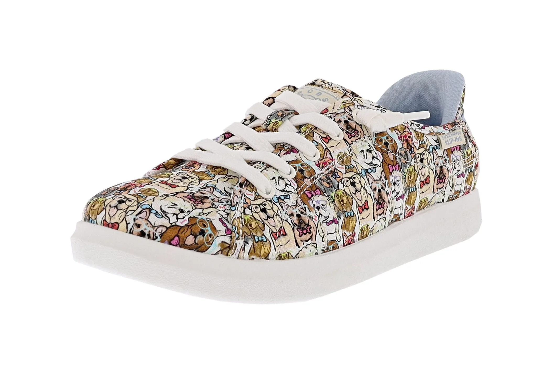 Drill Hike Skechers Women's Slip-Ins Bobs D'vine- Preppy Pup Canvas Upper Shoes