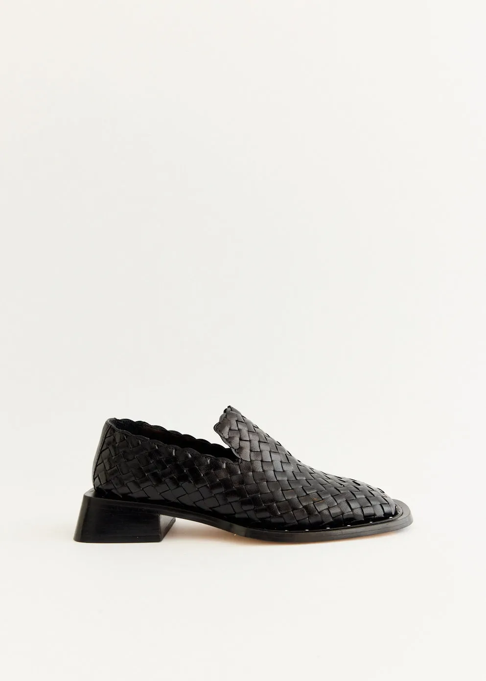 Skye Black Loafers Mesh Fabric