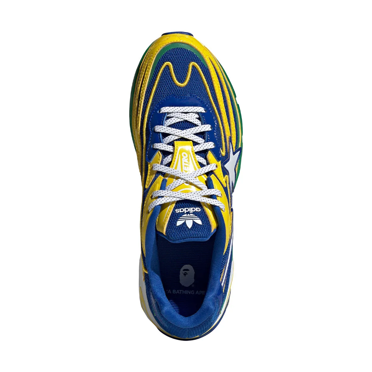Comfortable Outsole Layered silhouette   Bape Orketro 'Yellow Blue Green'