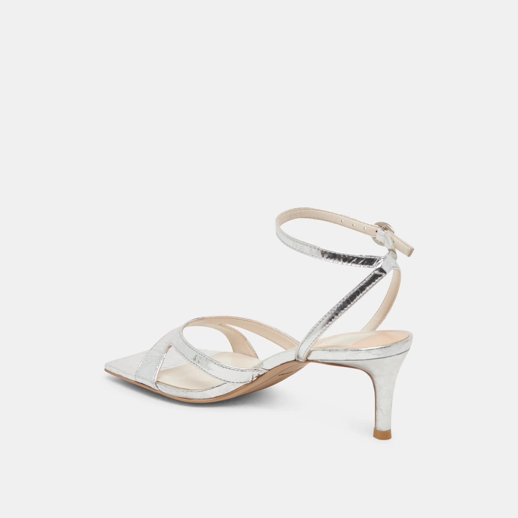 Heel shoes BECKI HEELS SILVER DISTRESSED LEATHER