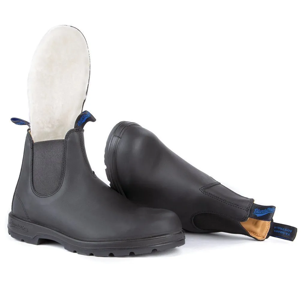 Functional Style Elastic Band Blundstone Men's 566 Waterproof Thermal Black Shearling Boots