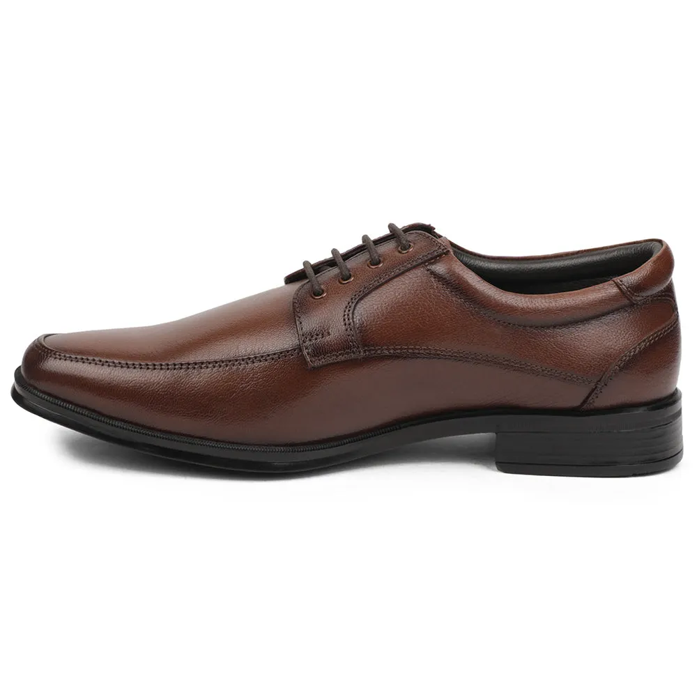 Classic Business Edge Canvas Upper Healers Brown Formal Lacing Derby Shoes For Men UDL-9 By Liberty