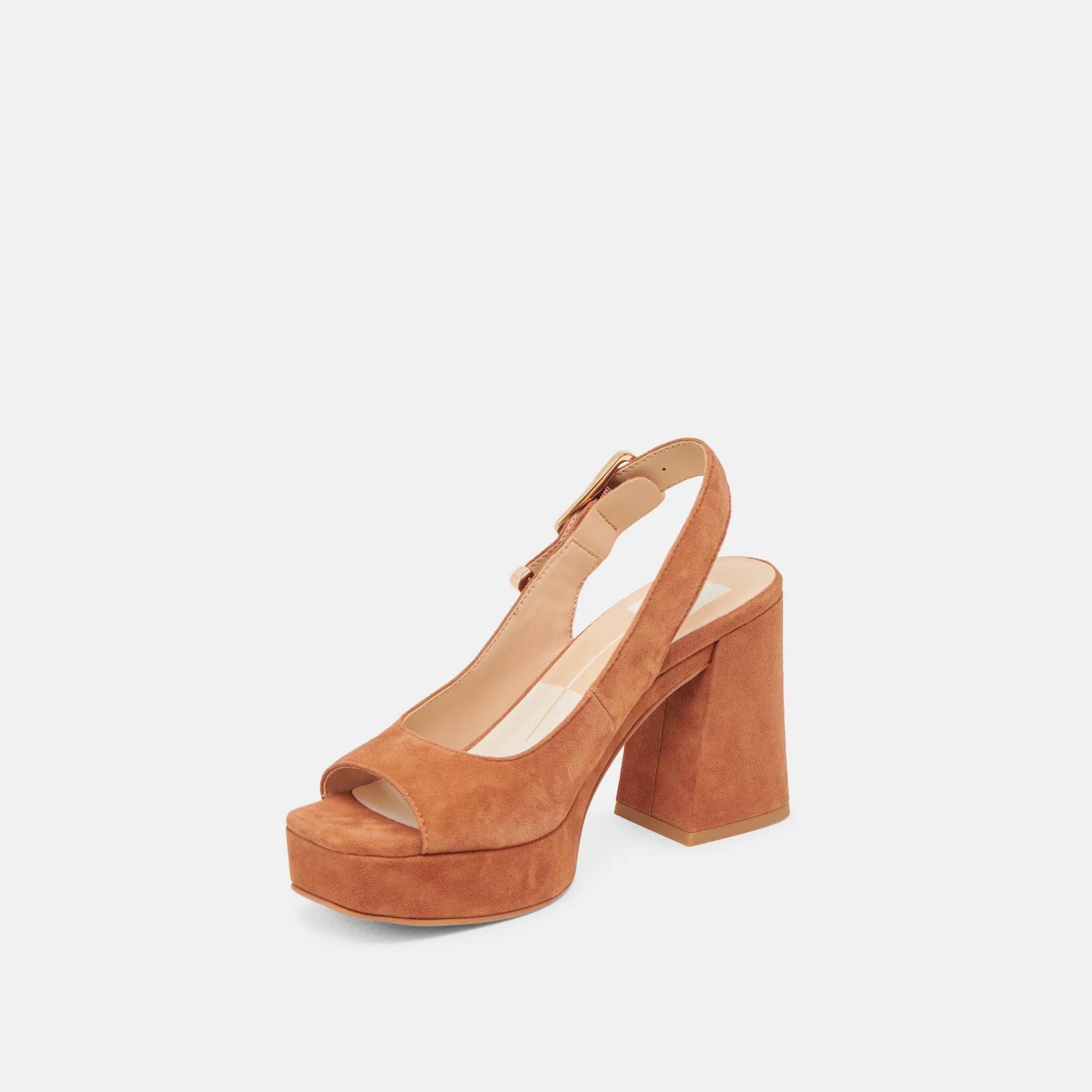 Customizable Heel Booties FLORES HEELS CARAMEL SUEDE