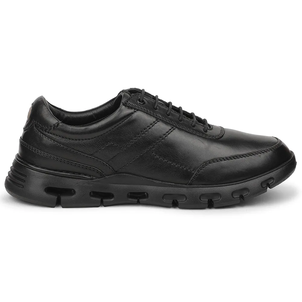 Healers Black Casual Formal Derby Shoes For Men ASF-1 By Liberty Step Ready Stain Resistant