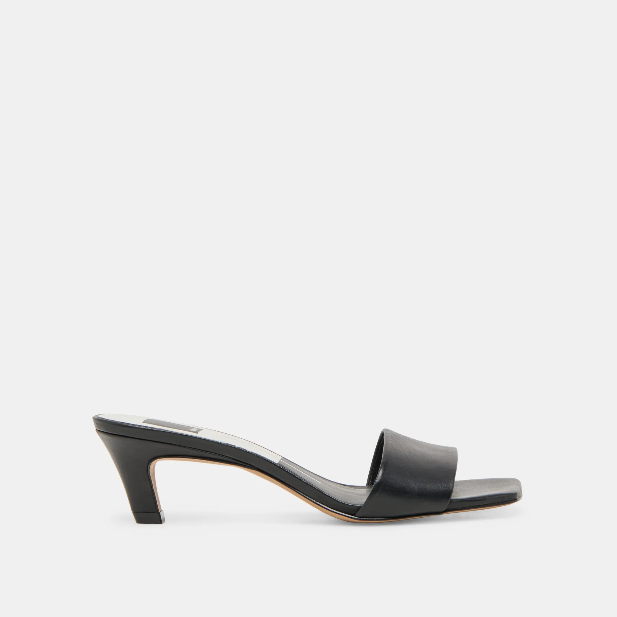 REXA HEELS BLACK LEATHER Adjustable Tapered Heel
