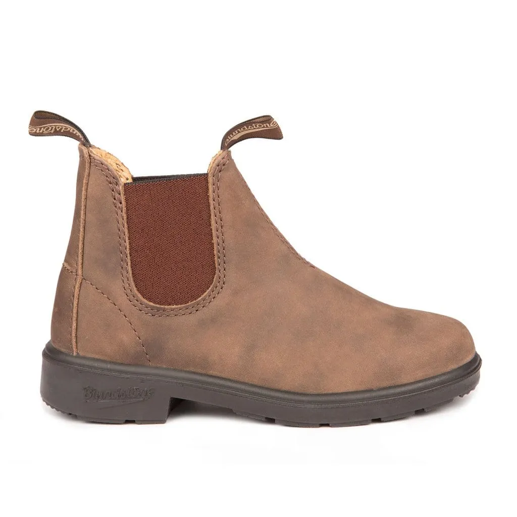 Blundstone 565 - Kids Boot in Rustic Brown Slip   On Style Hill Climb