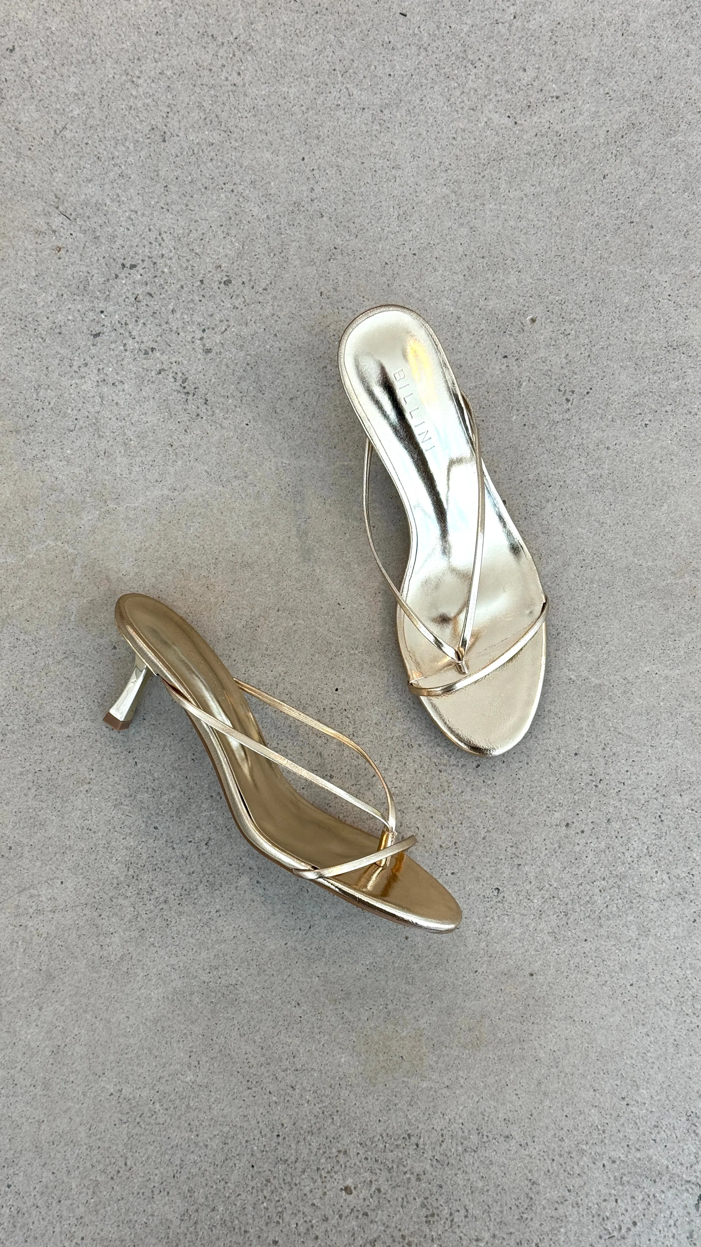 Glam Sandals Gillie Heel - Gold Metallic