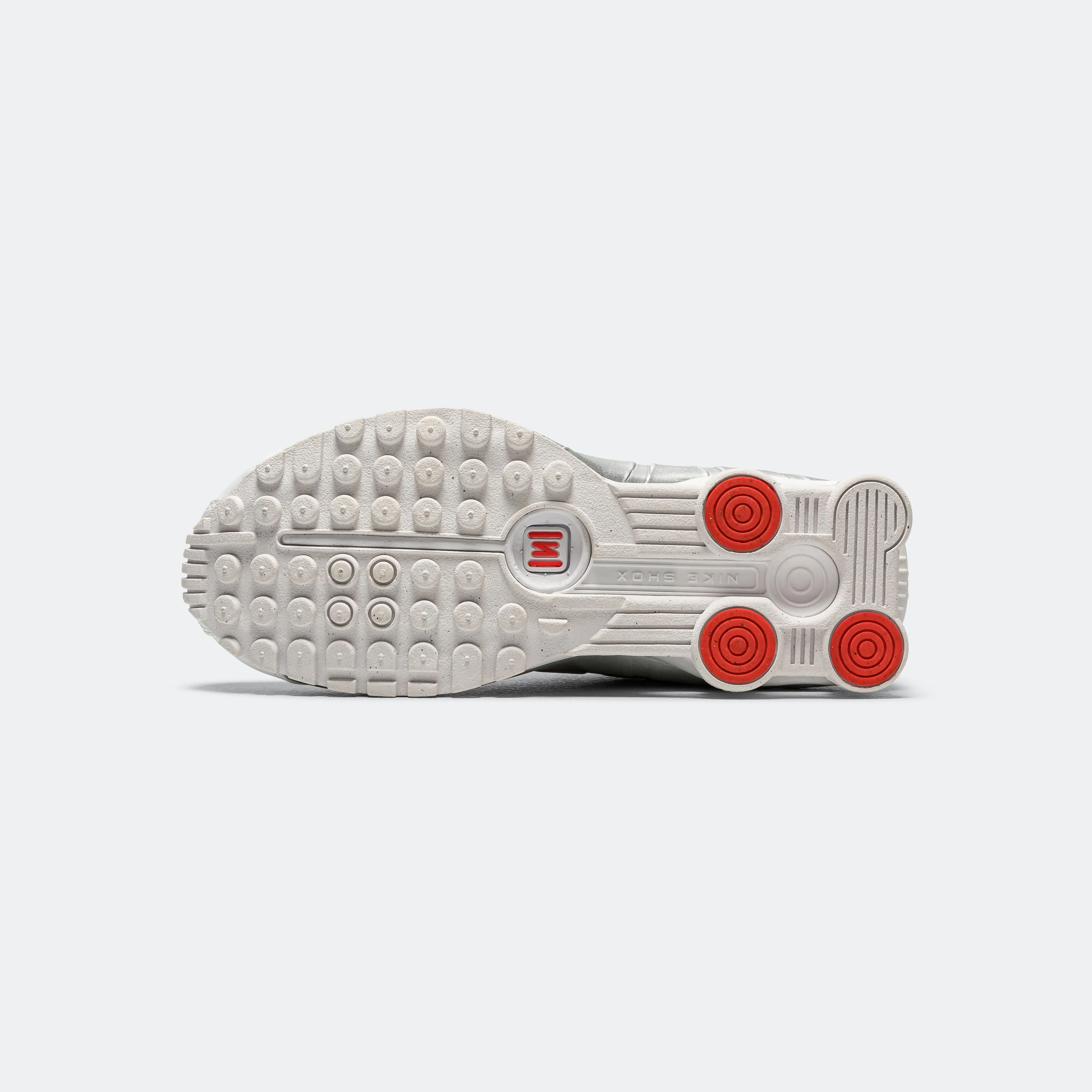Anti fungal Impact Resistant Midsole Womens Shox R4 - White/Metallic Silver-Max Orange