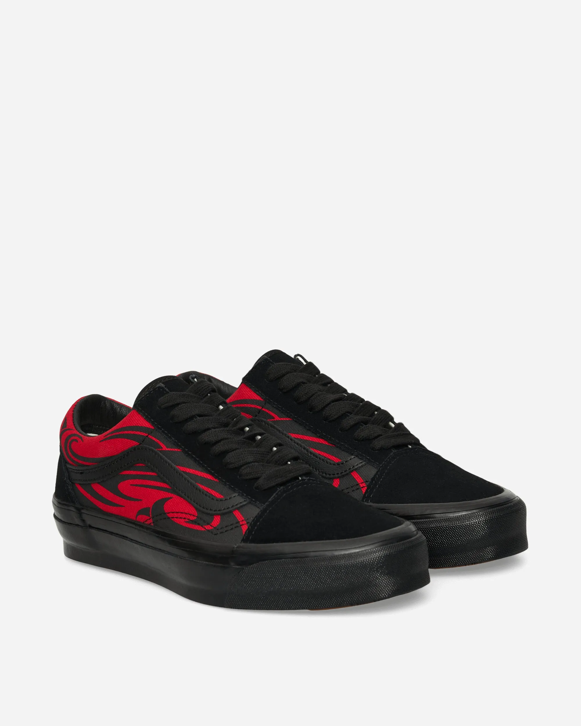 Feather Light Classic Appeal Premium Old Skool Y2K Flame Sneakers Black / Red