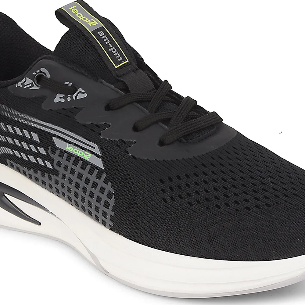 Leap7x Black Sports Lacing Running Shoes For Men KAPSTER-1 By Liberty running shoes for treadmill users running in the humidity shoes