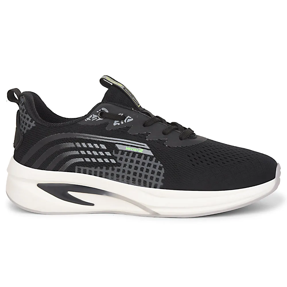 sprinter bootie - style shoes Leap7x Black Sports Lacing Running Shoes For Men KAPSTER-1 By Liberty
