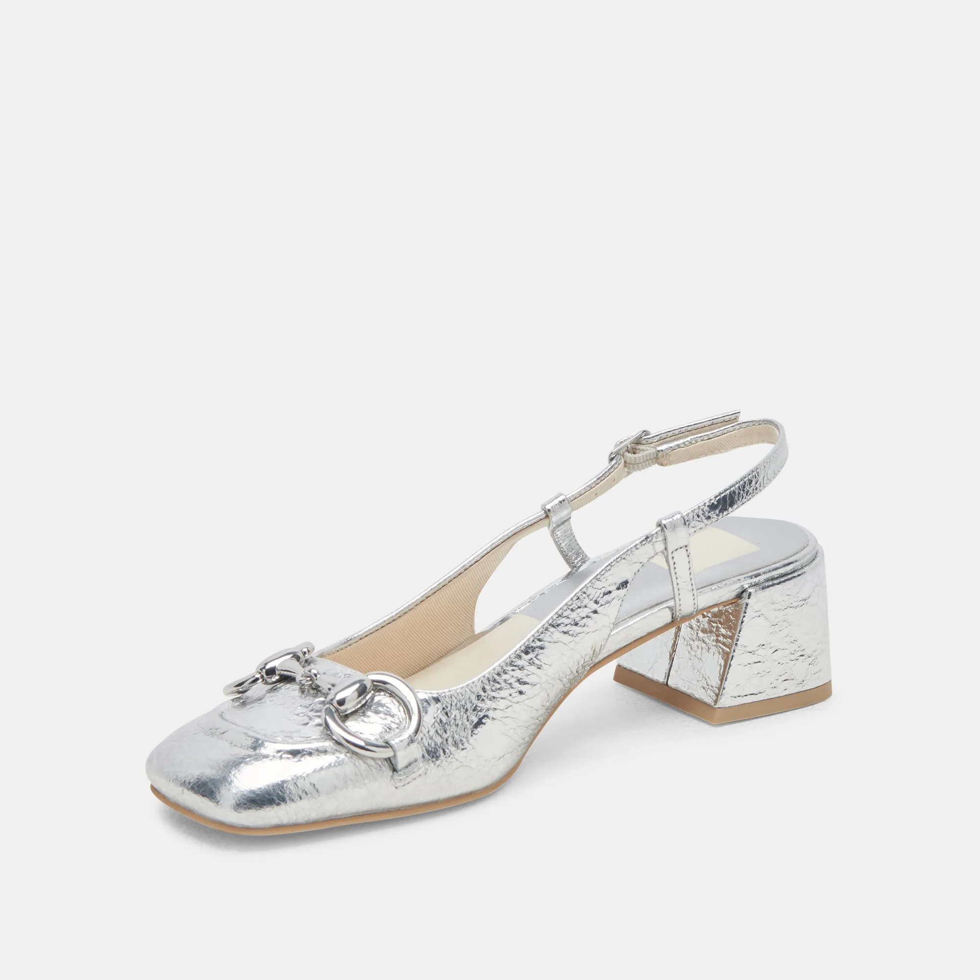 MELLI HEELS SILVER DISTRESSED LEATHER Heeled Evening Sandals