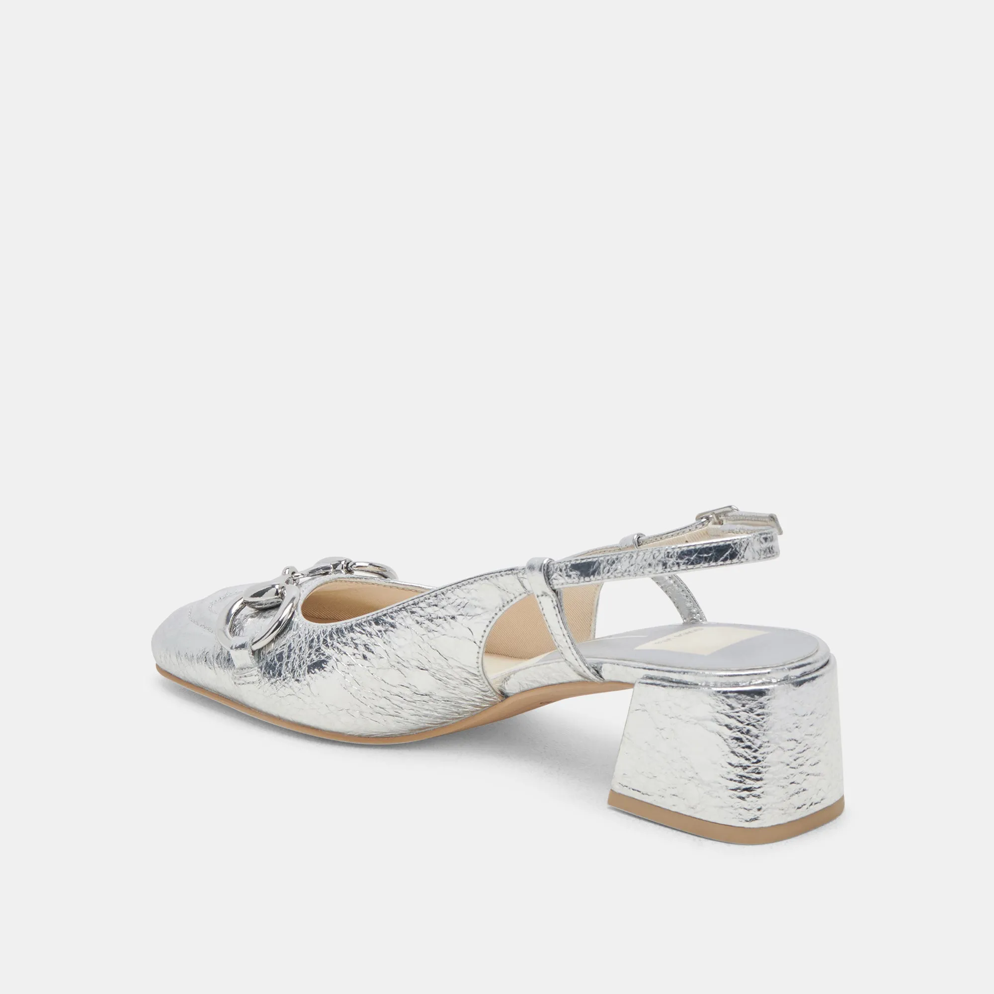 Floral Embellished Heels MELLI HEELS SILVER DISTRESSED LEATHER