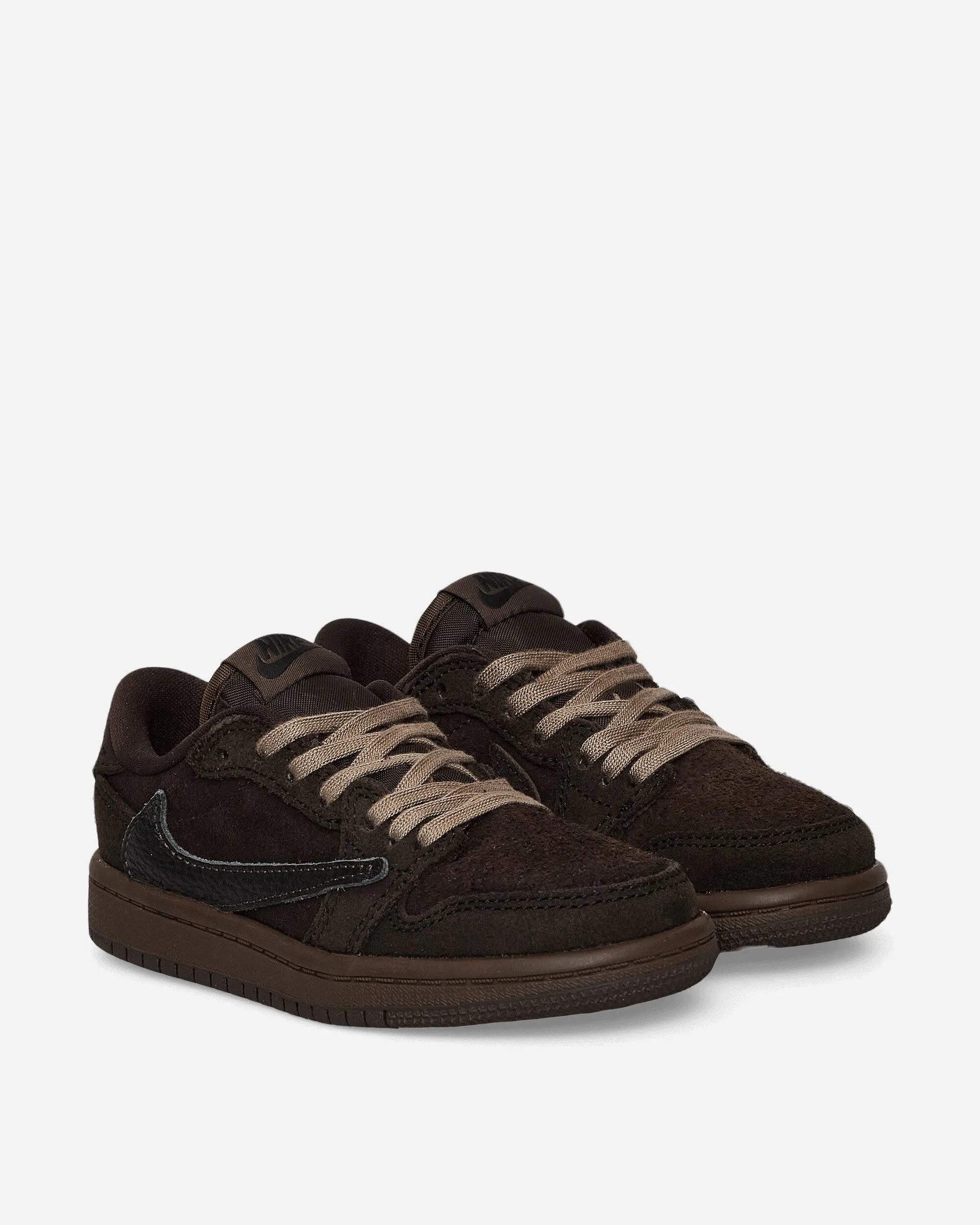 Score Hike Sport Casual Travis Scott Air Jordan 1 Low (PS) Sneakers Velvet Brown / Dark Mocha