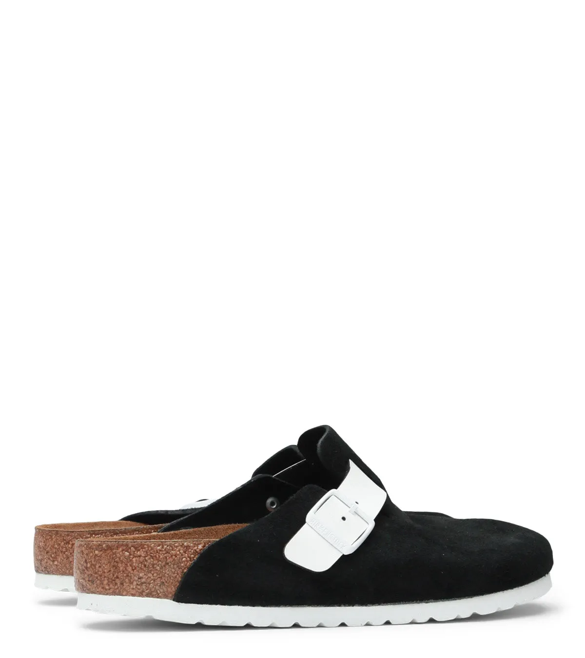 Birkenstock Boston Suede Black White Fashion-forward flexibility