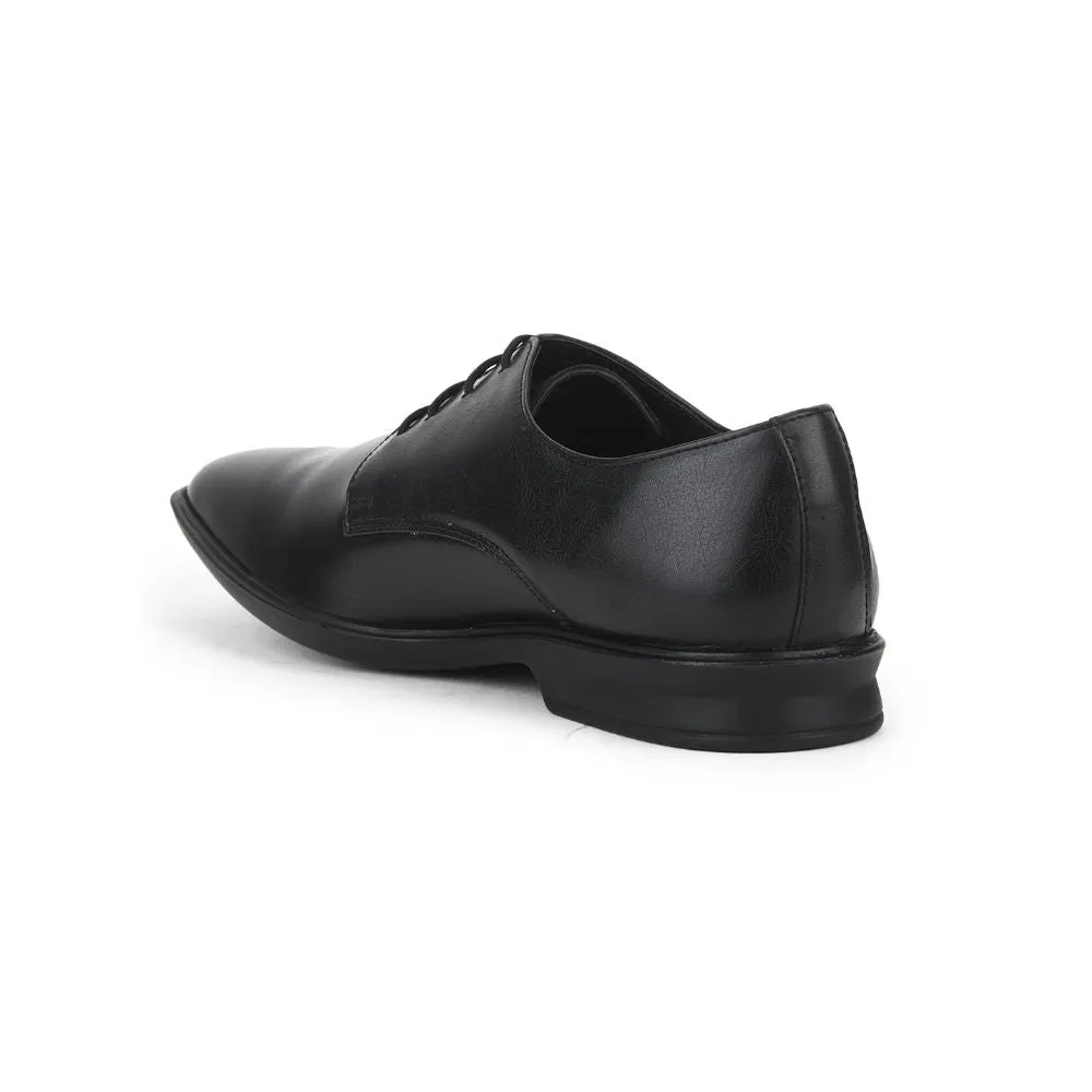 Fortune Black Formal Lace Up Derby Shoes For Men LUCIO-201 By Liberty Comfort Tread Matte Surface