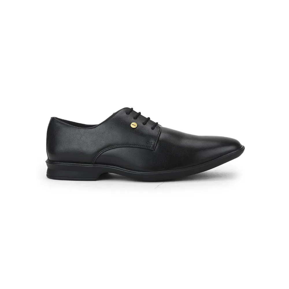 Lightweight Build Flexible Fit Fortune Black Formal Lace Up Derby Shoes For Men LUCIO-201 By Liberty