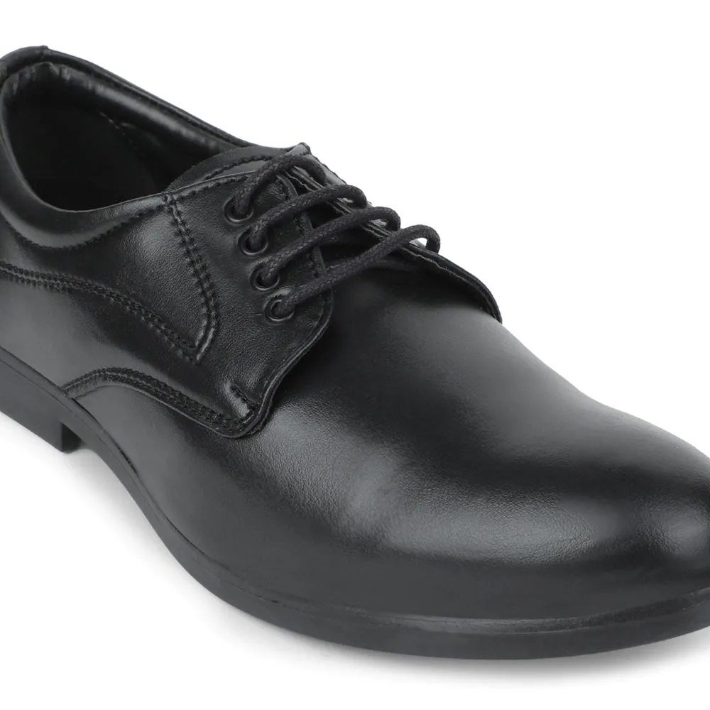 Durable Everyday Comfort Stylish Formal Look Fortune Black Formal Lacing Derby Shoes For Men MAJESTIC-1 By Liberty