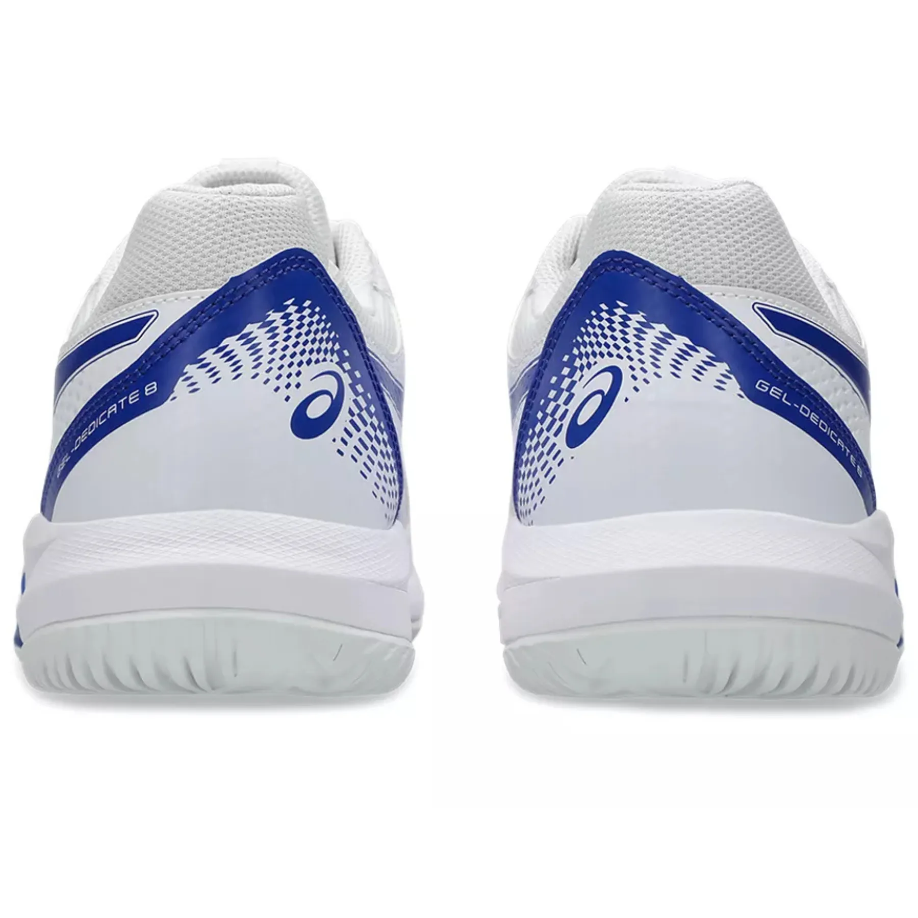 Asics Gel Dedicate 8 Hard Court Mens Tennis Shoes - White/Dark Cobalt Lightly Padded Versatile