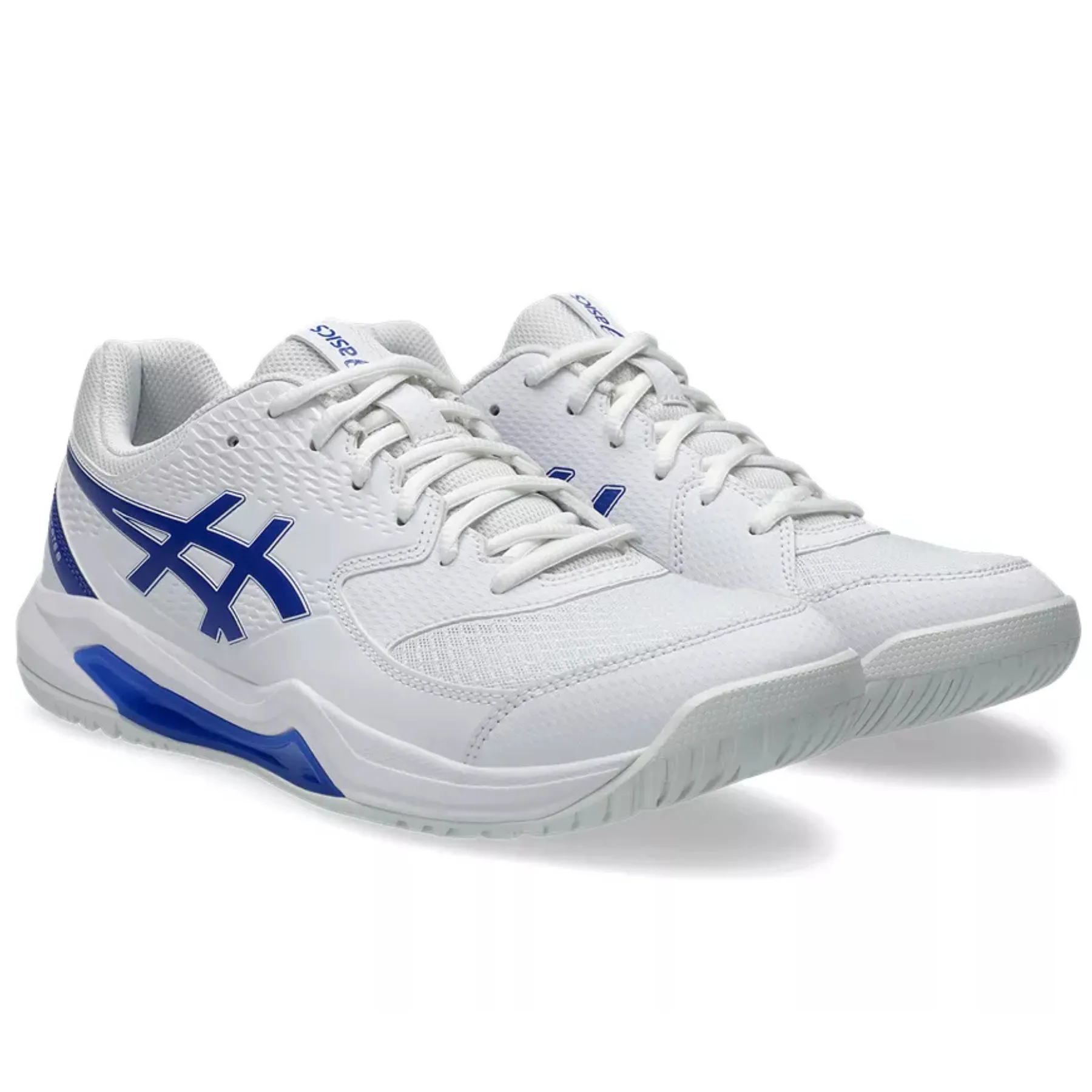 Road Friendly Fitness Edge Asics Gel Dedicate 8 Hard Court Mens Tennis Shoes - White/Dark Cobalt