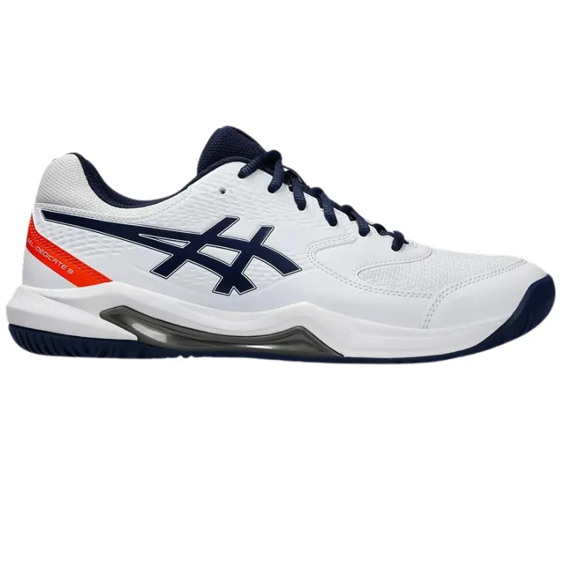 Ergonomic Design Asics GEL-DEDICATE 8 White/Blue Expanse Mens Tennis Shoes