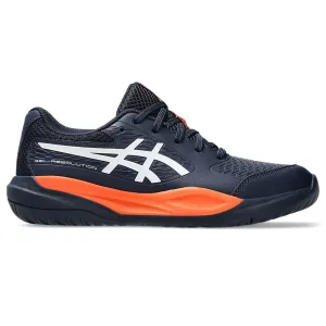 Velcro Closure Asics Gel Resolution X Grade School Junior Tennis Shoes - Midnight/White