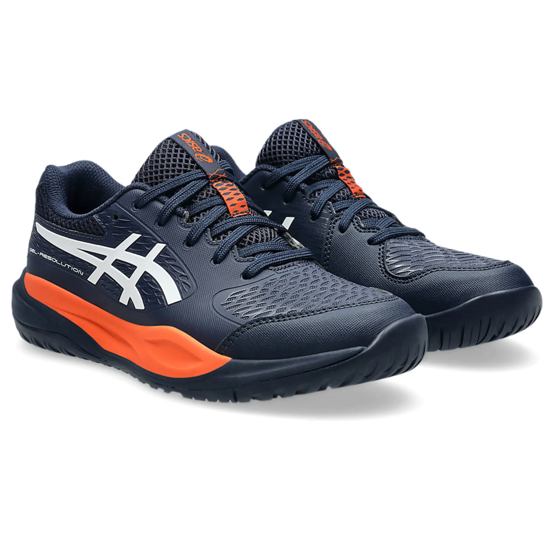 Asics Gel Resolution X Grade School Junior Tennis Shoes - Midnight/White Modern Motion Smooth Texture
