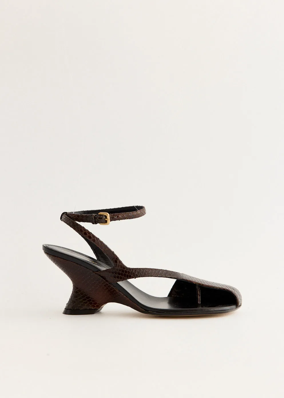 Snake-Effect Wedge Heels Fashion Ease Classic Shoes