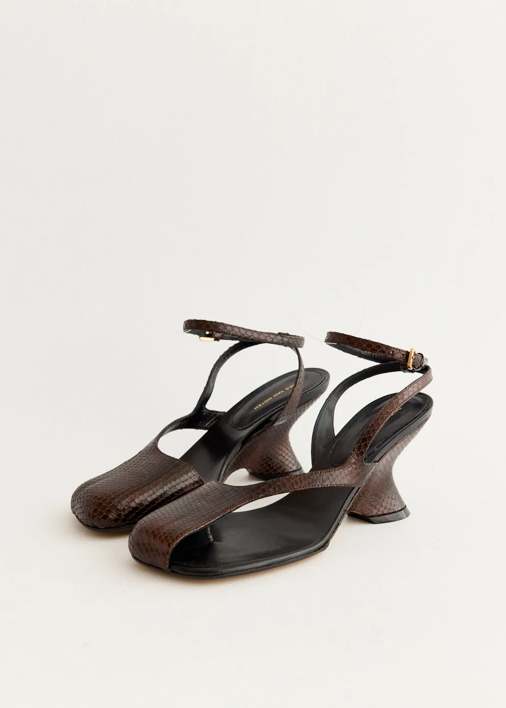 Comfortable Footbed Snake-Effect Wedge Heels
