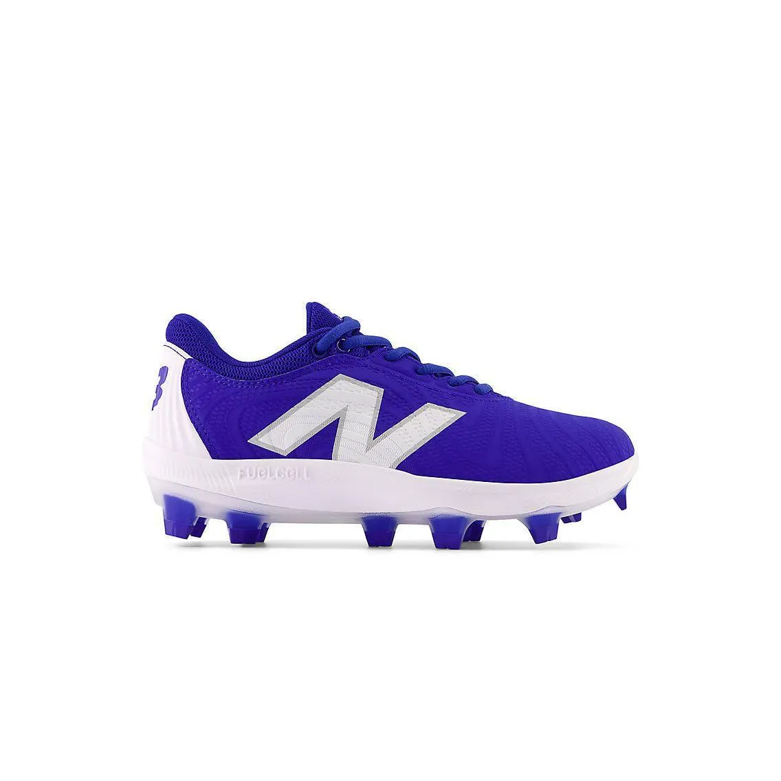 Essential Piece New Balance Women's FuelCell FUSE v4 Molded Fastpitch Softball Cleats - Team Royal/Optic White - SPFUSEB4