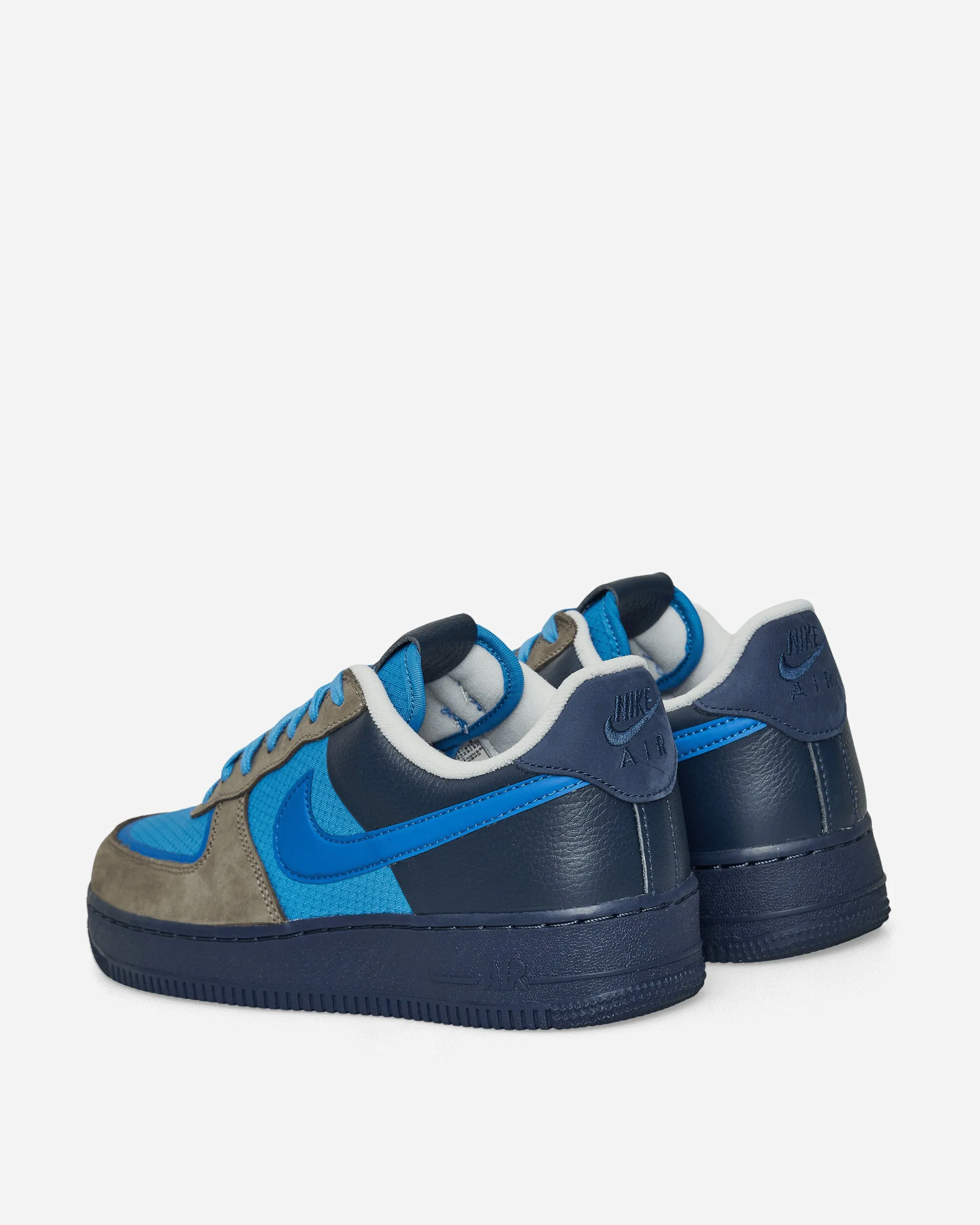 Stylish Upper Lace Free Stash Air Force 1 Low Sneakers Soft Grey / Harbor Blue